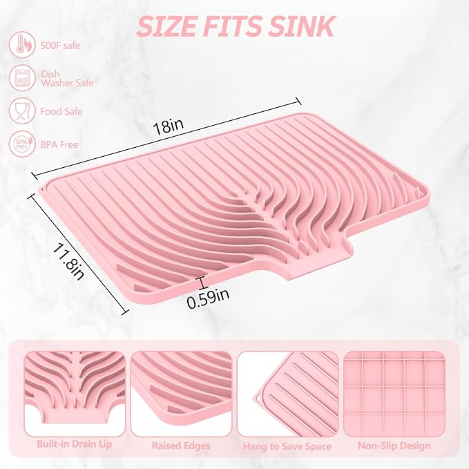 Dish Drying Mat for Kitchen Counter, - Image 2