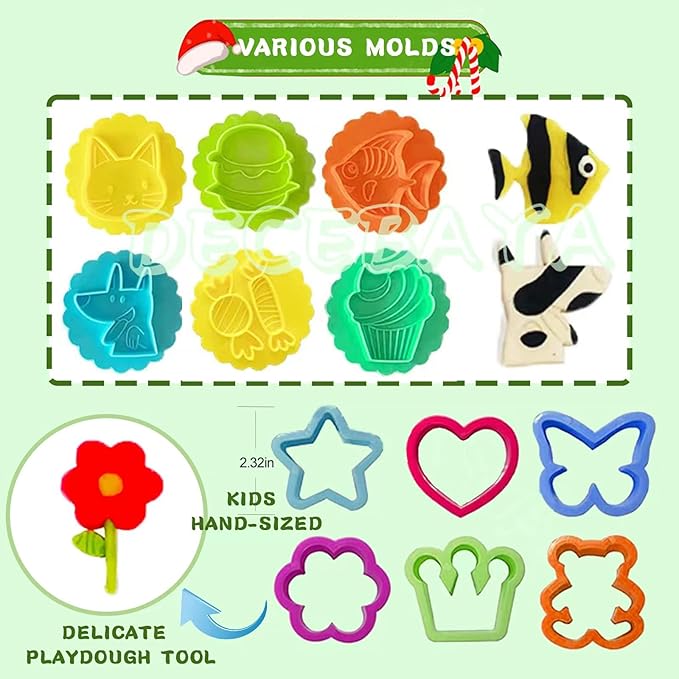 Dough Tools for Kids- Play Sets Accessories Include Animal Molds Stamps Cutter - Image 4