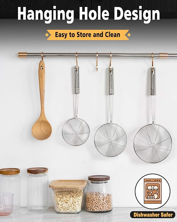 Enhanced Version Stainless Steel Spider Strainer Skimmer Ladle, Pasta Strainer - Image 6