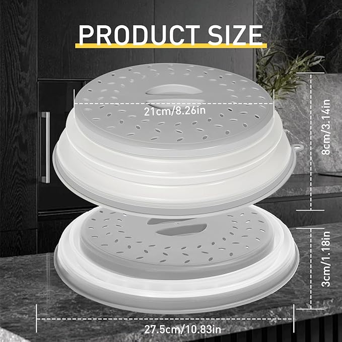 CasaCulina Collapsible Microwave Splatter Cover, Vented Microwave Lid - Image 2