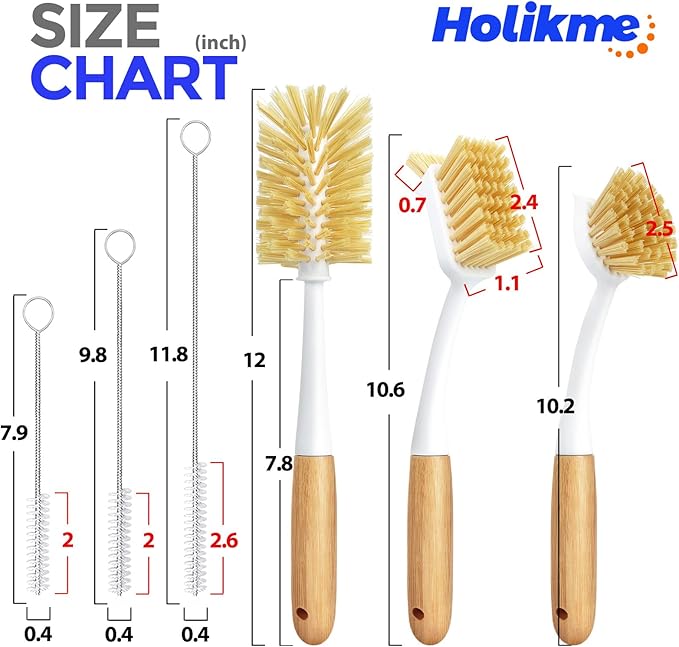 Holikme 6 Pack Dish Brush Set - Image 6