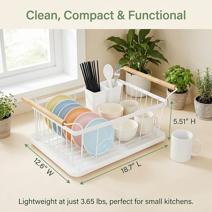 Dish Racks for Kitchen Counter, Thickened Metal Dish Drying Rack - Image 2
