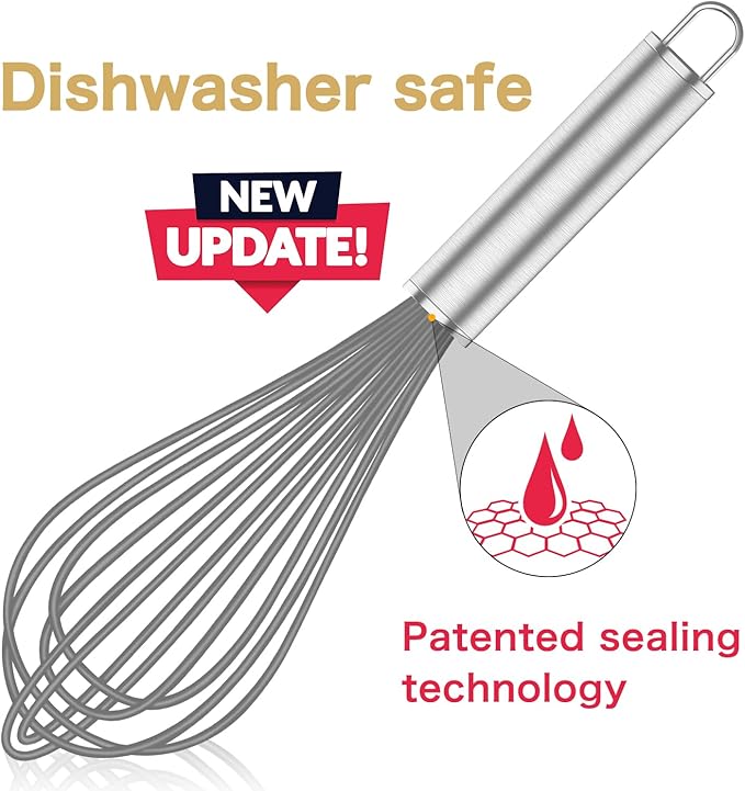 OYV Grey Silicone Whisk, Professional Whisks - Image 2