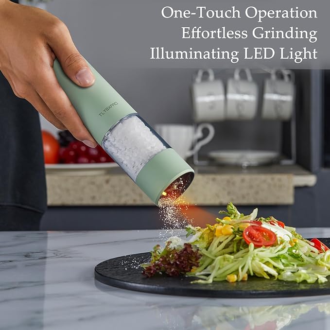 Electric Salt and Pepper Grinder Set, USB Rechargeable, Automatic Salt and - Image 2