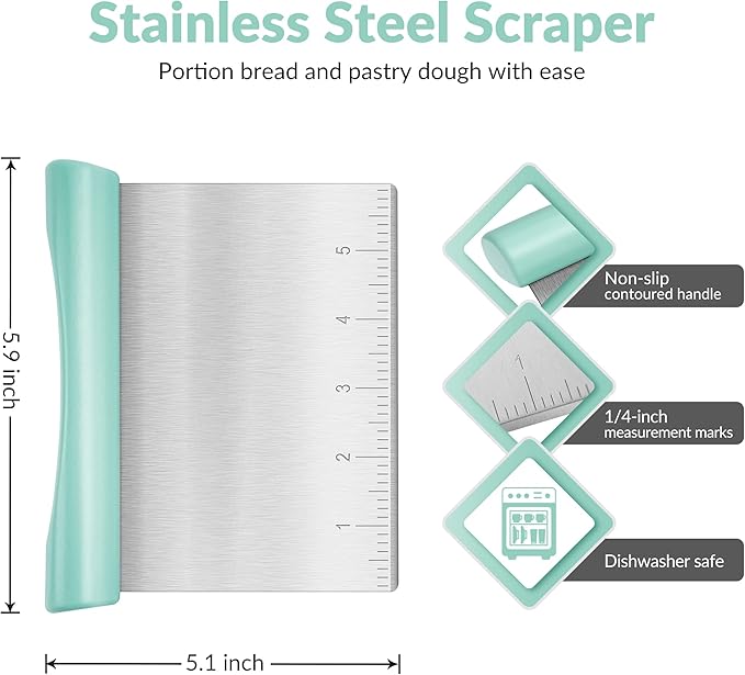 Upgraded 304 Stainless Steel Multi-Purpose Bench Scraper - Image 2
