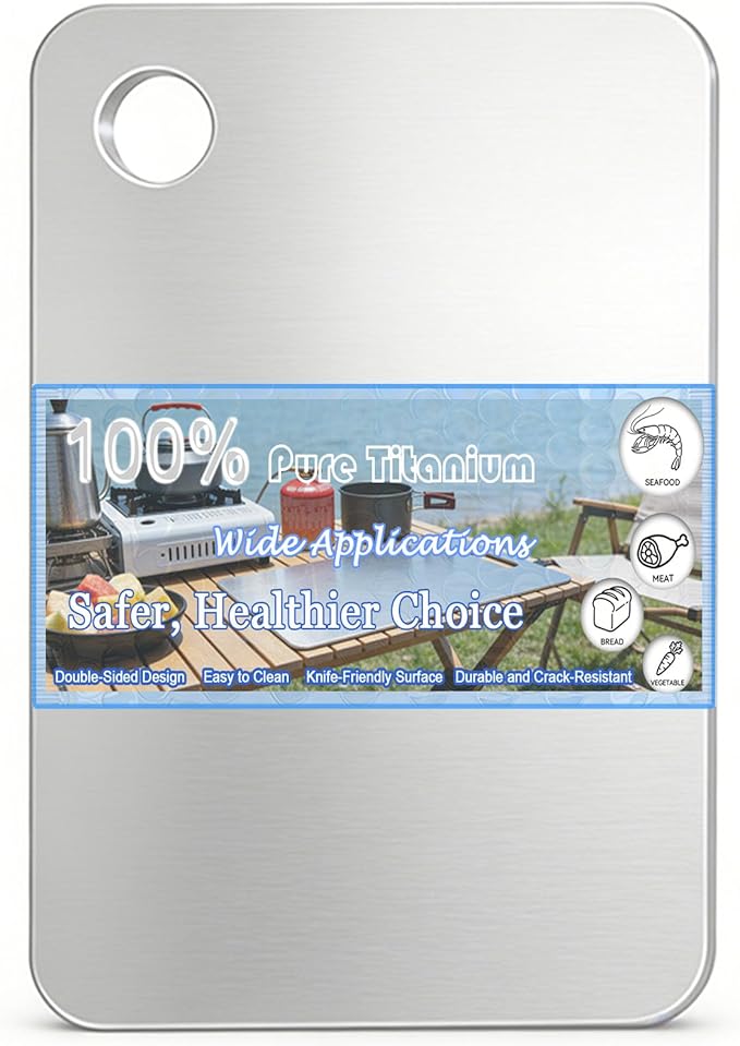 100% Pure Titanium Cutting Board, Double-Sided Titanium Cutting Boards by Unknown