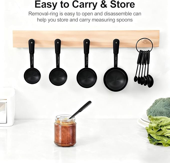 Bopei Measuring Cups and Spoons Set, Titanium-Plated Matte Black Stainless - Image 5