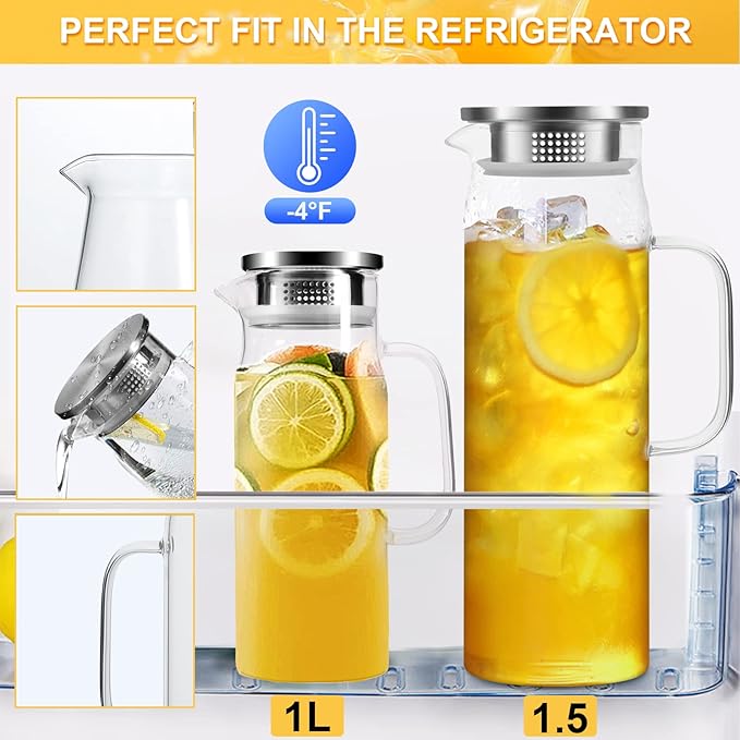 Yirilan Glass Pitcher, 1.5liter Glass Pitcher - Image 4