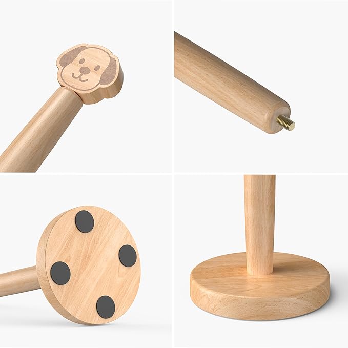 KitchLife Cute Wooden Paper Towel Holder Countertop - Image 6