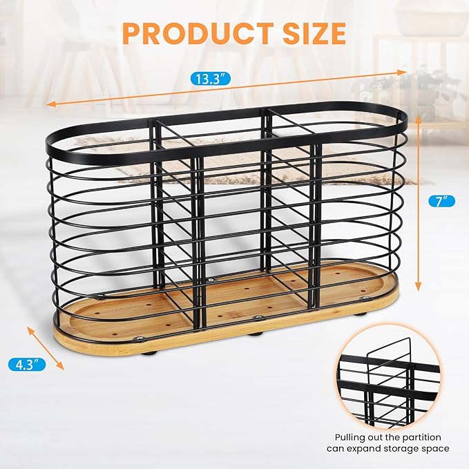 Utensil holder for Kitchen Counter- Large Utensils Holder For Farmhouse Cooking - Image 4