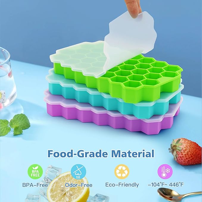 Azyh Ice Cube Trays for Freezer, 3 Pack Ice Cube Tray - Image 3