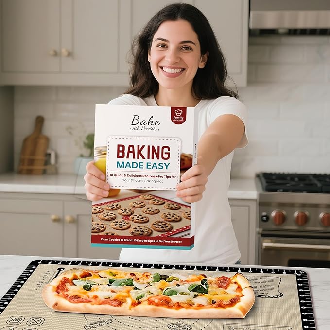 Silicone Baking Mat with 10 Recipes, Extra Thick Silicone Mats - Image 9