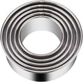 5 Pieces Biscuit Cookie Cutters Set, Stainless Steel Circle Round Cookie by KSPOWWIN