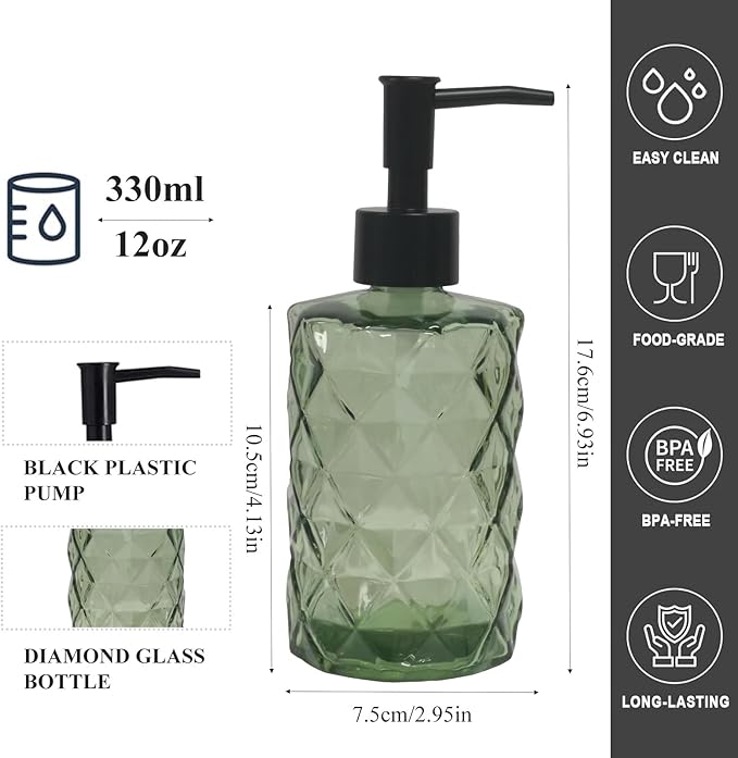 12Oz Small Glass Soap Dispenser - Image 2