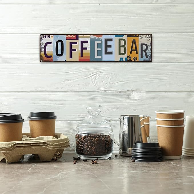 Coffee Bar Sign for Coffee Bar Decor, Retro Tin Metal Sign, Rustic Farmhouse - Image 4