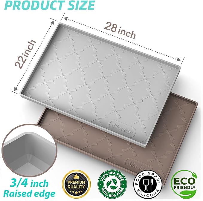 SIKADEER 28" x 22" Under Sink Mat Waterproof, Silicone Mat Kitchen Drawer Shelf - Image 2