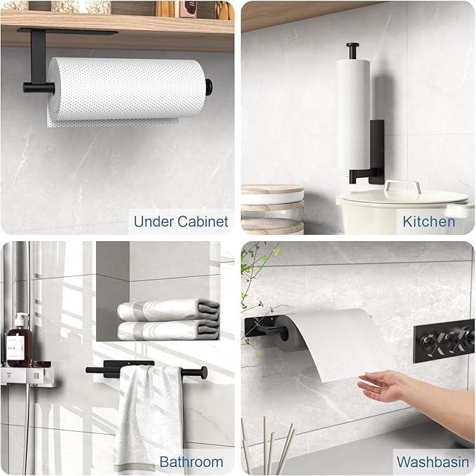 CUXIXA Paper Towel Holder Under Cabinet 2 Pack, Upgraded Self Adhesive Paper - Image 2
