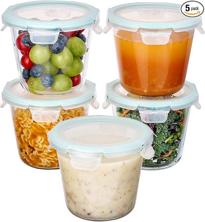 Vtopmart 5Pack 24oz Glass Storage Containers by Vtopmart