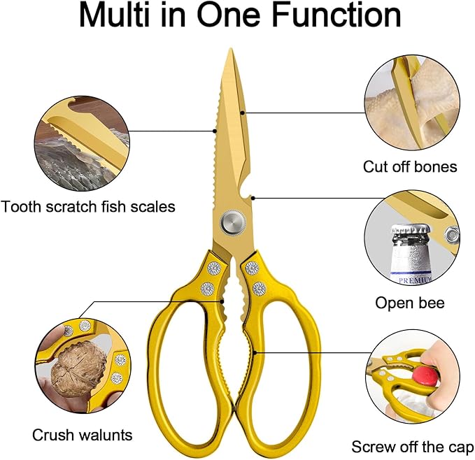 CGBE Kitchen Scissors, Heavy Duty Dishwasher Safe Food Scissors - Image 2