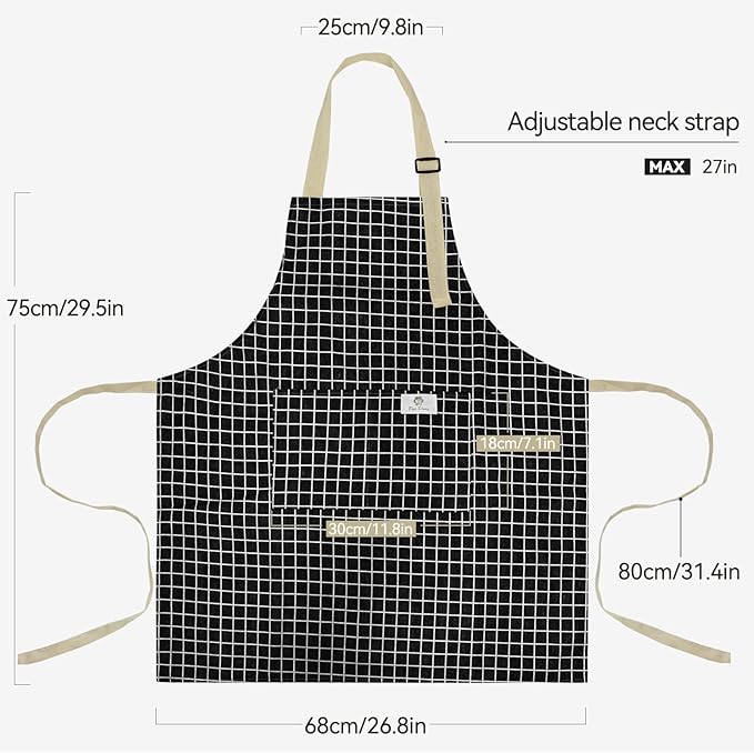 NLUS 2 Pack Kitchen Cooking Aprons, Adjustable Bib Waterproof Chef Apron - Image 4