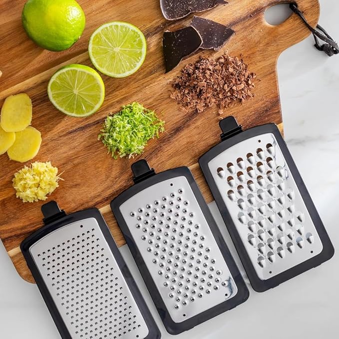 GINSU Plastic 3-in-1 Ergonomic Grater – 5x4x8in Multifunctional Cheese - Image 4