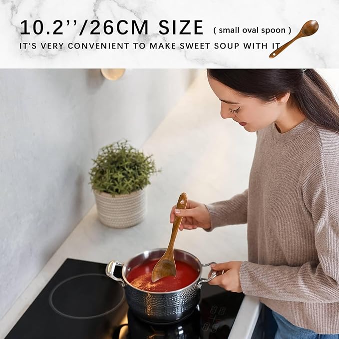 Wooden Spoons for Cooking, Nonstick Cooking Utensil Set - Image 3