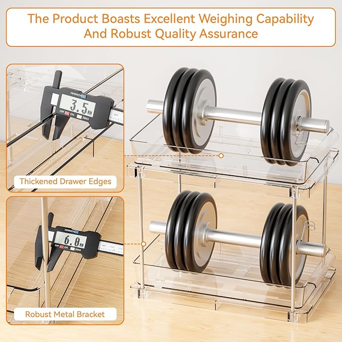Yieach 2 Pack 10.6″ High Pull Out Medicine Cabinet Organizer - Image 6