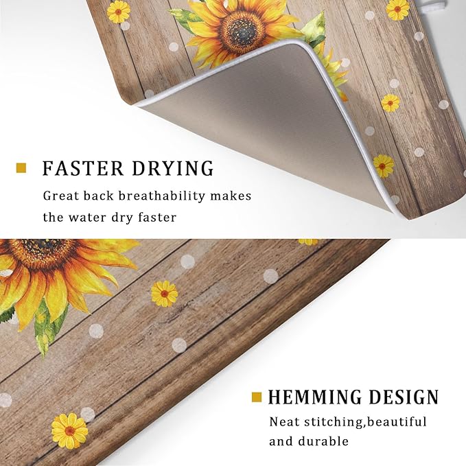 Summer Sunflower Bee Dish Drying Mat - Image 3