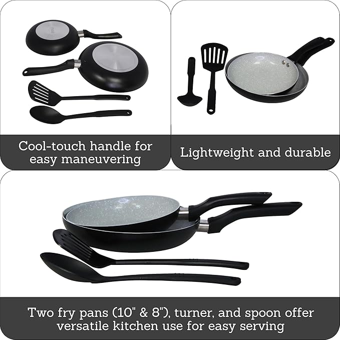 IMUSA Nonstick Ceramic Cookware Set 4-Piece 8in/10in, - Image 2