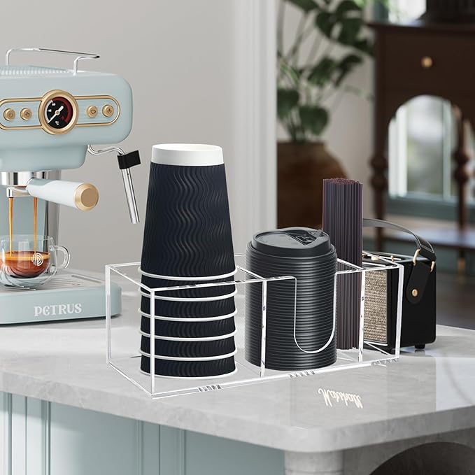 Coffee Bar Accessories and Organizer, Disposable Cup Holder - Image 2