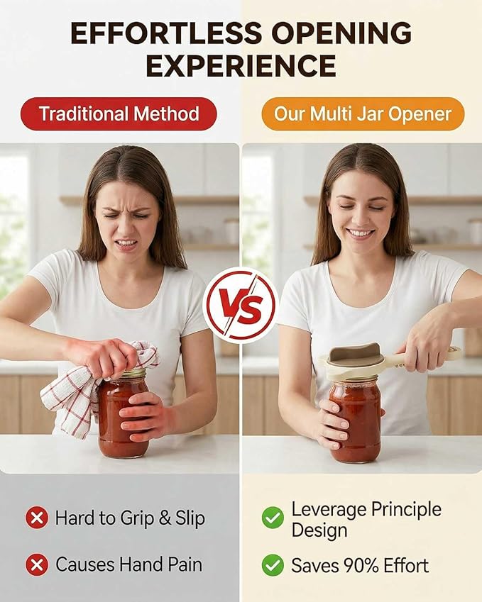 Jar Opener – 4-in-1 Adjustable Stainless Steel Secure Grip Lid Remover - Image 7