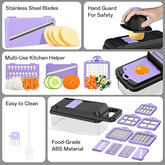 HomeHacks Vegetable Chopper Vegetable Cutter, 15 in 1 Kitchen Gadget, Onion - Image 5