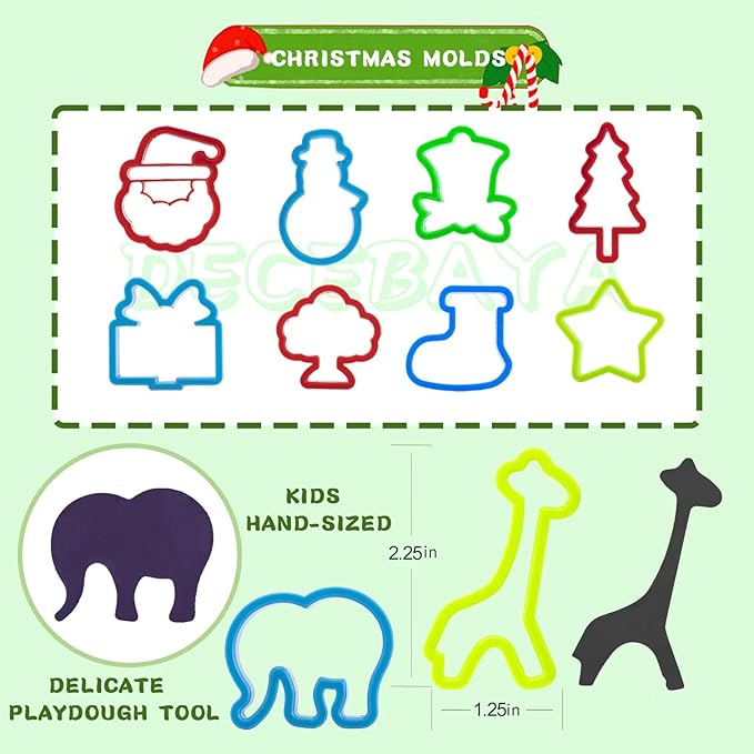 Dough Tools for Kids- Play Sets Accessories Include Animal Molds Stamps Cutter - Image 5