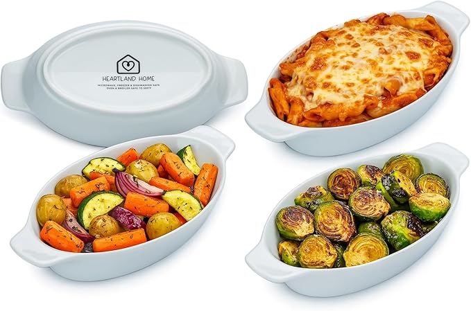 Heartland Home Porcelain Mini Casserole Dish Oval Au Gratin Dish. Cauliflower by HeartlandHome