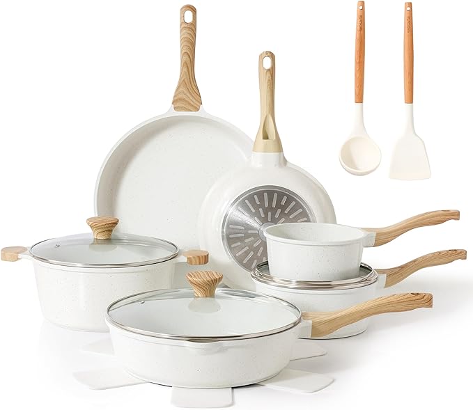 SENSARTE Nonstick Ceramic Cookware Set 16-Piece, Healthy Pots and Pans Set by SENSARTE