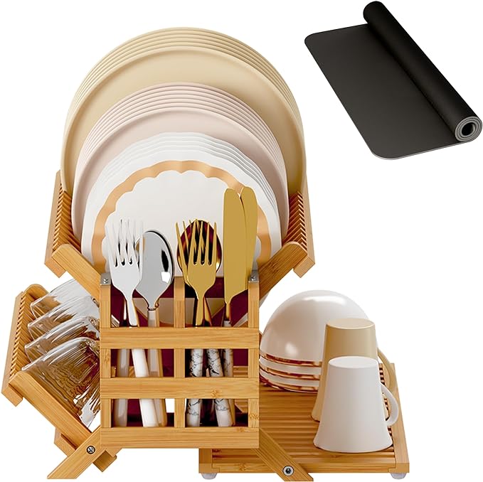 Greenual Bamboo Dish Drying Rack by Greenual