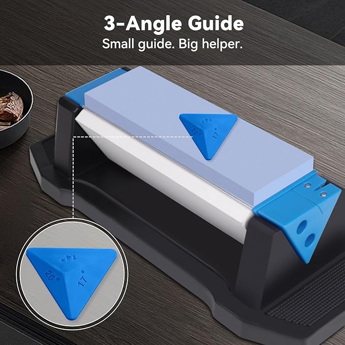 Knife Sharpening Stone, tri stone knife sharpener, 3 Sides Grit 400/1000/5000 - Image 8