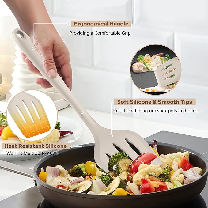 TeamFar Kitchen Cooking Utensils, 446°F Heat Resistant Kitchen Gadgets Tools - Image 3