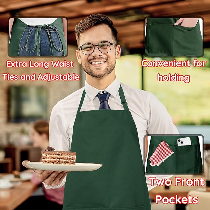 4 Pack Chef Apron, Waterproof Apron, Adjustable Apron - Image 5