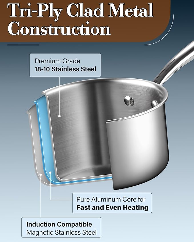 Cook N Home Stainless Steel Sauce Pan - Image 5