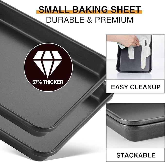 HONGBAKE 2 Pack 9.7X7.5" Toaster Oven Pans - Image 8