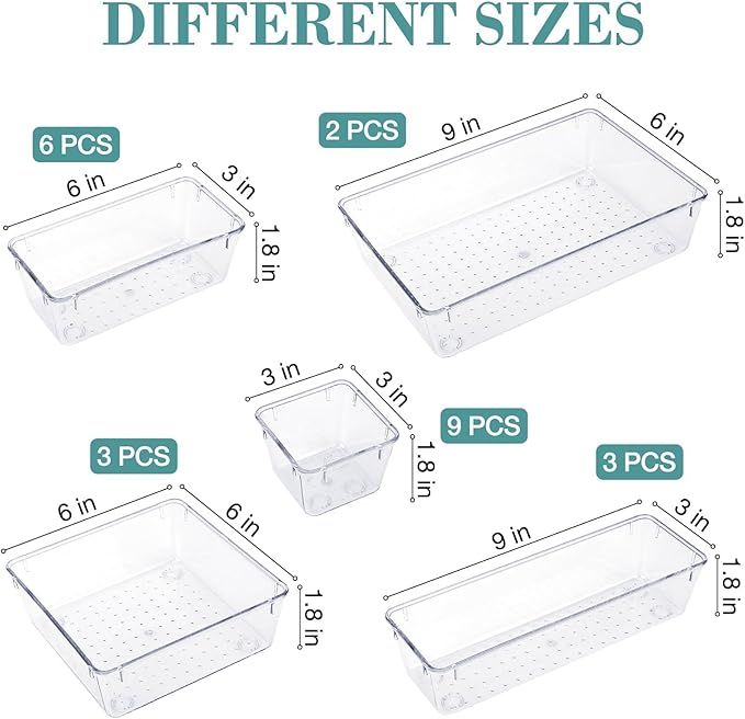 StorMiracle 23 PCS Drawer Organizer Set, 5 Varied Size Bathroom and kitchen - Image 2