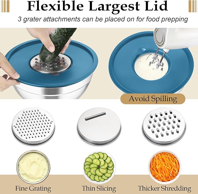 TeamFar Mixing Bowls with Lids Set, - Image 4