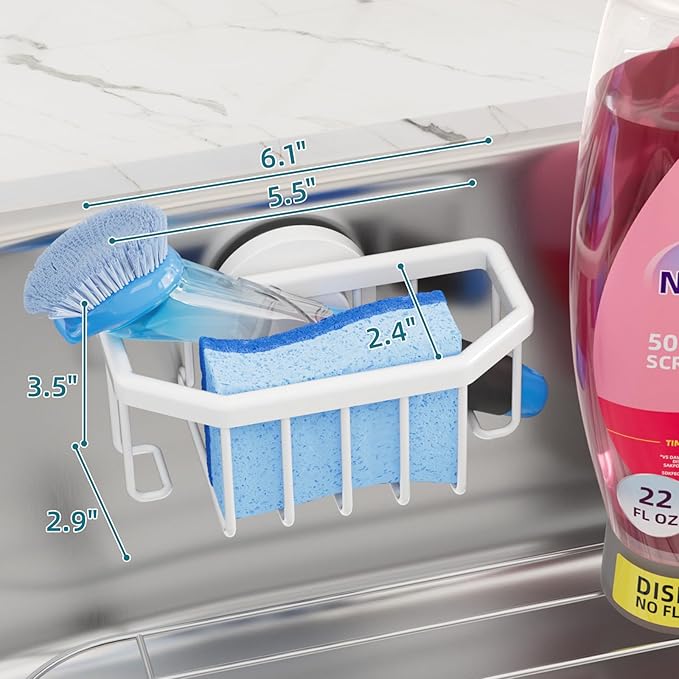 TAILI Sink Caddy with Strong Suction Cup, Sponge Holder - Image 3