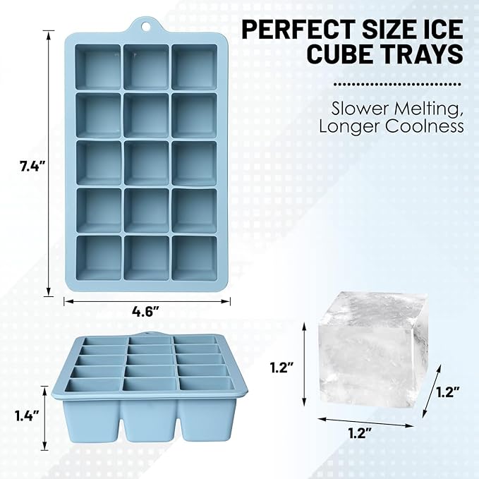 Silicone Ice Cube Trays 3Packs, Easy Release Ice Cube Molds - Image 4
