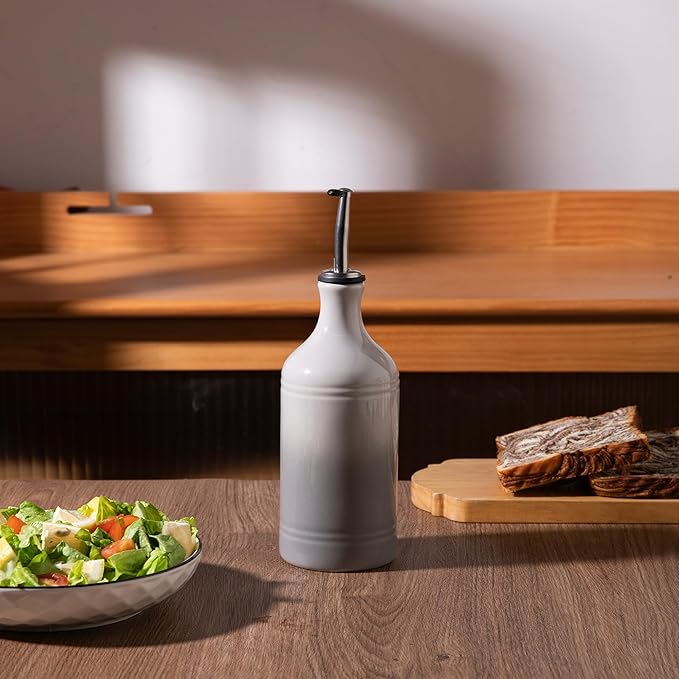 Sweejar Ceramic Olive Oil Dispenser Bottle, Opaque Oil Cruet Protects to Reduce - Image 4