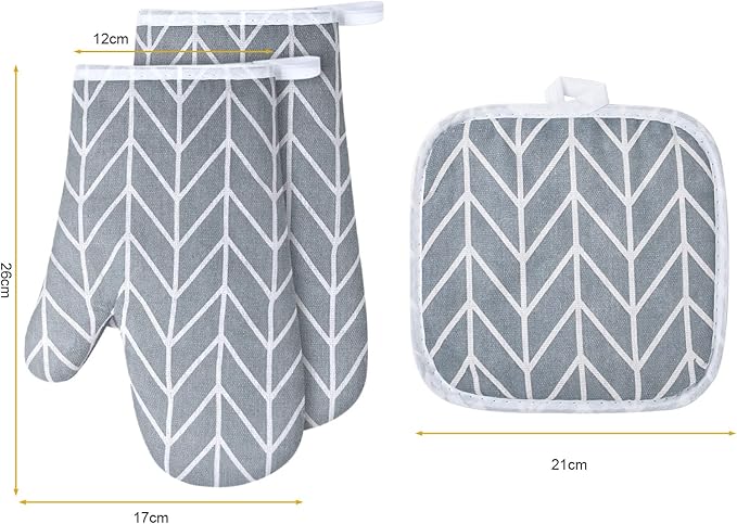 AUAUY Oven Mitts and Pot Holders 6PCS Set, 392°F Heat Resistant Cooking Gloves - Image 4