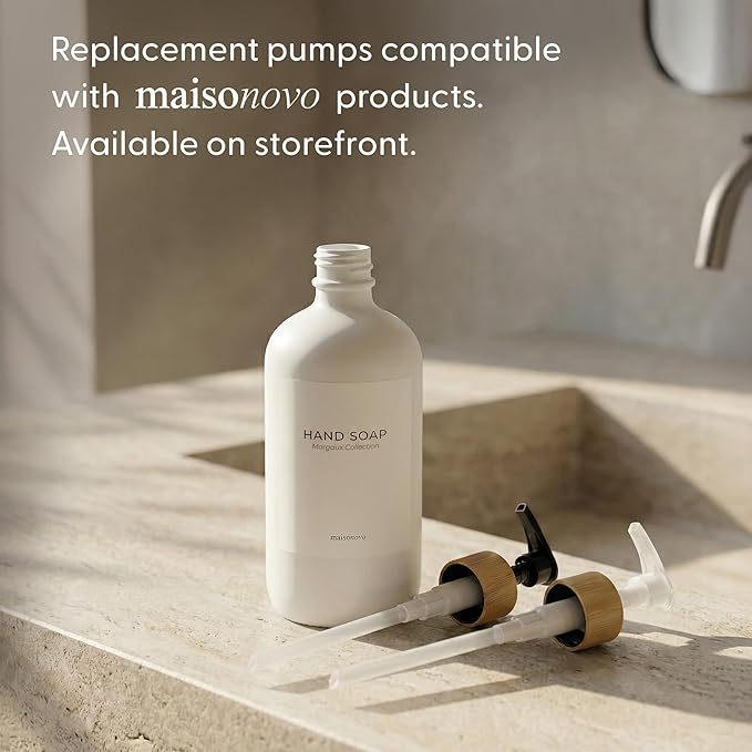 MaisoNovo Glass Soap Dispenser Bathroom Set of 2-16.9 oz Bathroom Soap - Image 13