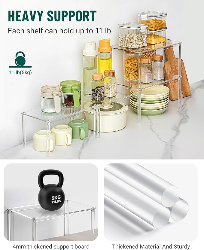 Bobomoment Acrylic Cabinet Organizer, Spice Rack Organizer - Image 3