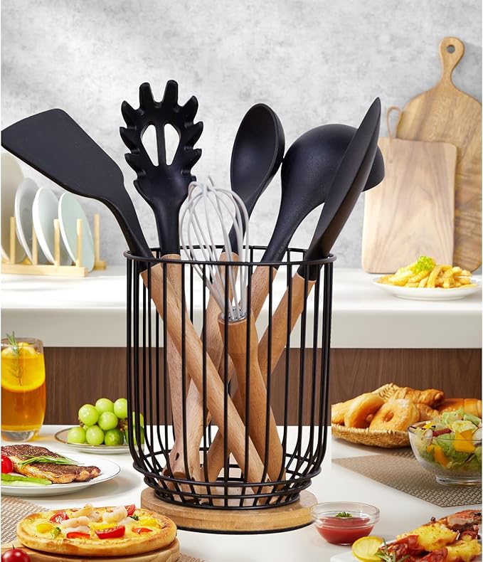 WDT Tool Utensil holder for Kitchen Counter，Large Utensils Holder For Farmhouse - Image 2